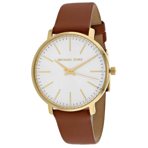 michael kors gold watch with brown face|Michael Kors leather watches.